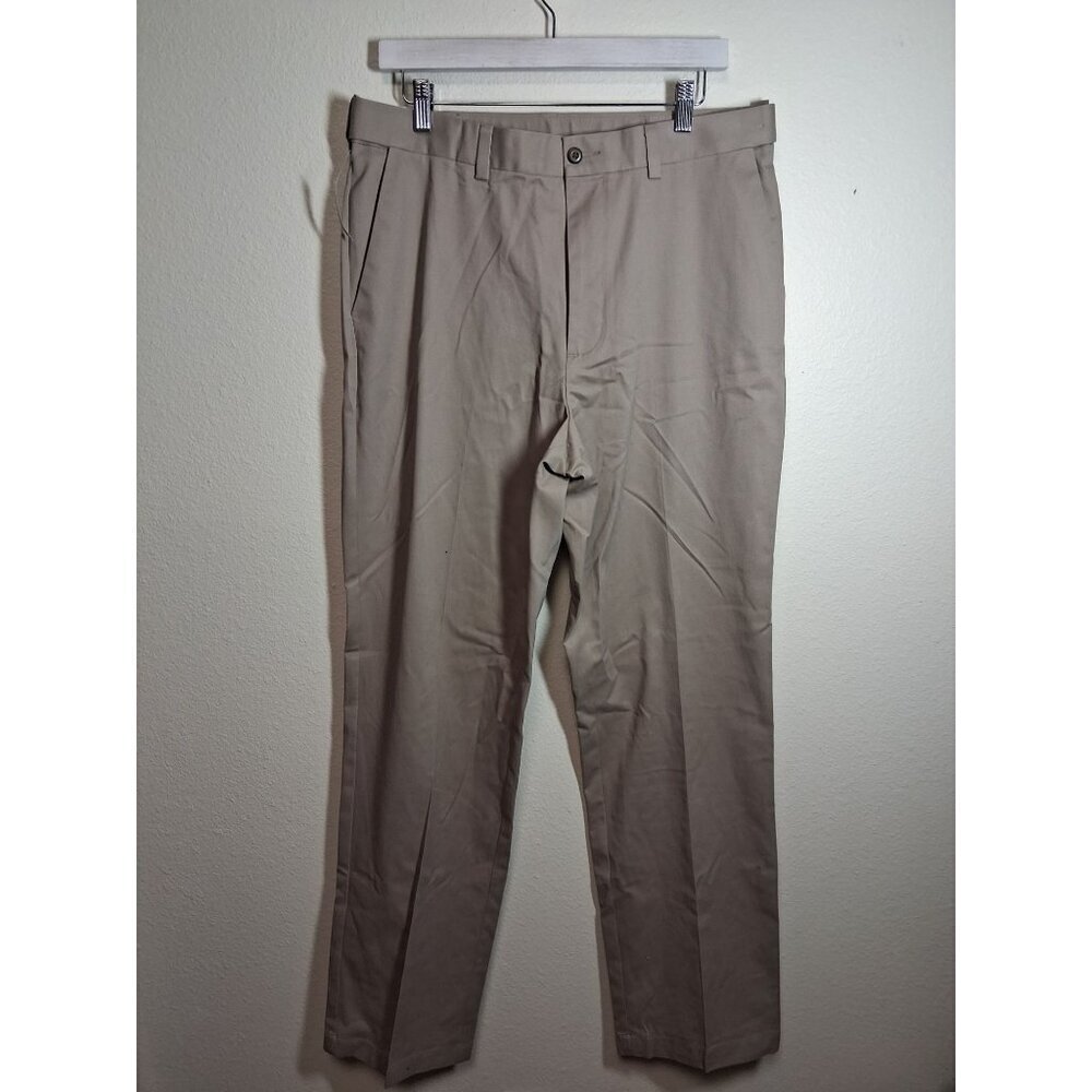 NWT Covington Chinos Khaki Pants Flat Front Classic Fit Comfort Men's Size 34x34